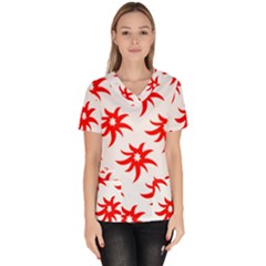 Star Figure Form Pattern Structure Scrub Top