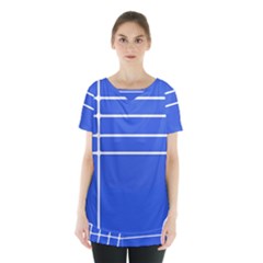 Stripes Pattern Template Texture Blue Skirt Hem Sports Top by Nexatart