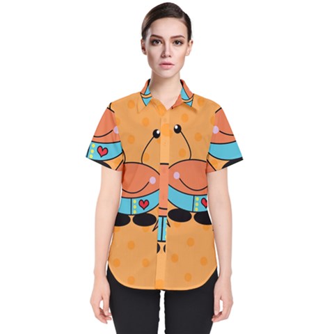 Crab Sea Ocean Animal Design Women s Short Sleeve Shirt by Nexatart