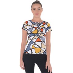 Abstract Background Abstract Short Sleeve Sports Top 