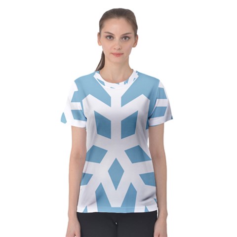 Snowflake Snow Flake White Winter Women s Sport Mesh Tee by Nexatart