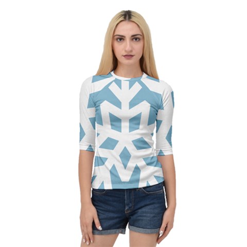 Snowflake Snow Flake White Winter Quarter Sleeve Raglan Tee by Nexatart