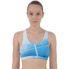 Court Sport Blue Red White Back Weave Sports Bra by Nexatart