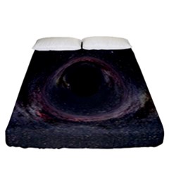 Black Hole Blue Space Galaxy Star Fitted Sheet (california King Size) by Mariart