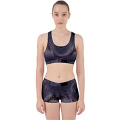 Black Hole Blue Space Galaxy Star Work It Out Sports Bra Set by Mariart