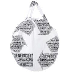 Recycling Generosity Consumption Giant Round Zipper Tote