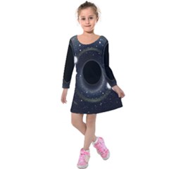 Brightest Cluster Galaxies And Supermassive Black Holes Kids  Long Sleeve Velvet Dress by Mariart