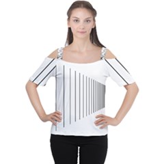 Fence Line Black Cutout Shoulder Tee