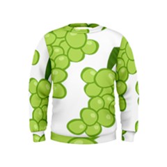 Fruit Green Grape Kids  Sweatshirt by Mariart