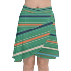 Horizontal Line Green Red Orange Chiffon Wrap by Mariart