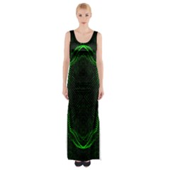 Green Foam Waves Polygon Animation Kaleida Motion Maxi Thigh Split Dress by Mariart