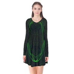 Green Foam Waves Polygon Animation Kaleida Motion Flare Dress by Mariart