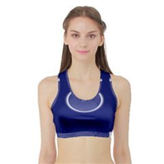 Moon July Blue Space Sports Bra With Border