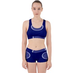 Moon July Blue Space Work It Out Sports Bra Set by Mariart