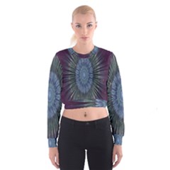 Peaceful Flower Formation Sparkling Space Cropped Sweatshirt