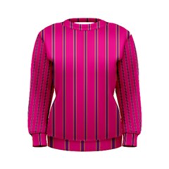 Pink Line Vertical Purple Yellow Fushia Women s Sweatshirt by Mariart