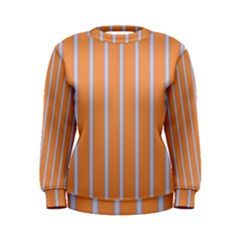 Rayures Bleu Orange Women s Sweatshirt by Mariart