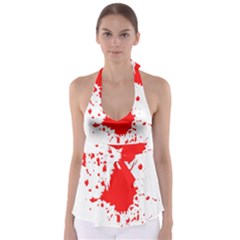 Red Blood Splatter Babydoll Tankini Top by Mariart