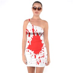 Red Blood Splatter One Soulder Bodycon Dress by Mariart