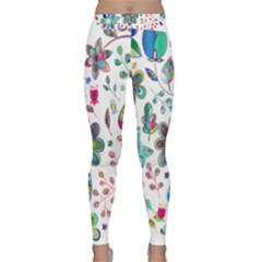 Prismatic Psychedelic Floral Heart Background Classic Yoga Leggings by Mariart