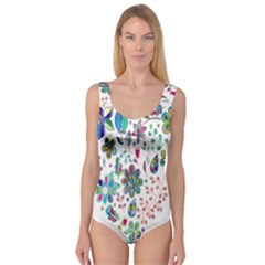 Prismatic Psychedelic Floral Heart Background Princess Tank Leotard  by Mariart