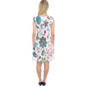 Prismatic Psychedelic Floral Heart Background Capsleeve Midi Dress View2