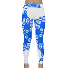 Snowflake Art Blue Cool Polka Dots Classic Yoga Leggings by Mariart