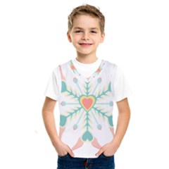 Snowflakes Heart Love Valentine Angle Pink Blue Sexy Kids  Sportswear by Mariart