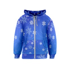 Winter Blue Snowflakes Rain Cool Kids  Zipper Hoodie by Mariart