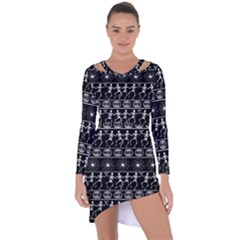 Halloween Pattern Asymmetric Cut-out Shift Dress