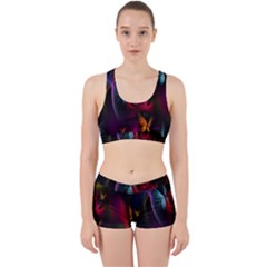 Beautiful Butterflies Rainbow Space Work It Out Sports Bra Set by Mariart