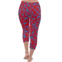 Blue Red Space Galaxy Capri Winter Leggings  View4