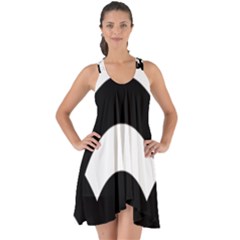 Circle White Black Show Some Back Chiffon Dress