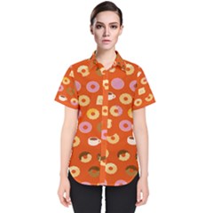 Coffee Donut Cakes Women s Short Sleeve Shirt