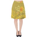 Flower Floral Yellow Sunflower Star Leaf Line Gold Velvet High Waist Skirt View1