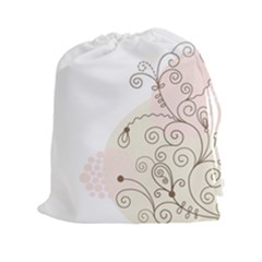 Flower Simple Pink Drawstring Pouches (xxl)