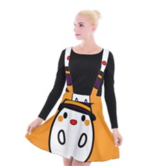 Halloween Ghost Orange Suspender Skater Skirt by Mariart