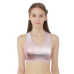 Love Heart Pink Valentine Flower Leaf Sports Bra With Border by Mariart