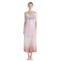 Love Heart Pink Valentine Flower Leaf Button Up Chiffon Maxi Dress by Mariart