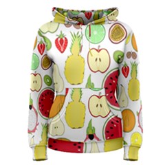 Mango Fruit Pieces Watermelon Dragon Passion Fruit Apple Strawberry Pineapple Melon Women s Pullover Hoodie by Mariart