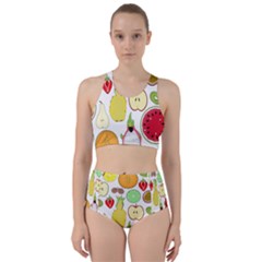 Mango Fruit Pieces Watermelon Dragon Passion Fruit Apple Strawberry Pineapple Melon Racer Back Bikini Set by Mariart