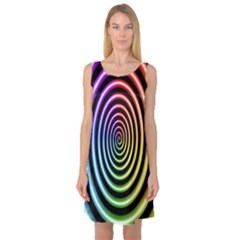 Hypnotic Circle Rainbow Sleeveless Satin Nightdress