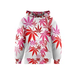 Marijuana Cannabis Rainbow Pink Love Heart Kids  Pullover Hoodie by Mariart