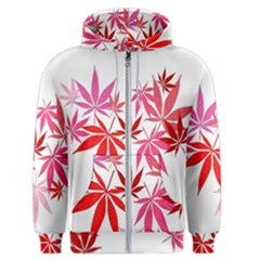 Marijuana Cannabis Rainbow Pink Love Heart Men s Zipper Hoodie by Mariart