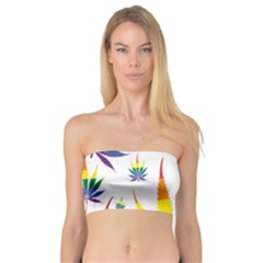 Marijuana Cannabis Rainbow Love Green Yellow Red White Leaf Bandeau Top by Mariart