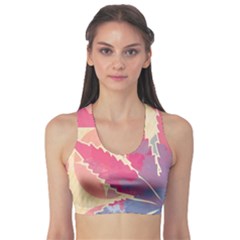 Marijuana Heart Cannabis Rainbow Pink Cloud Sports Bra by Mariart