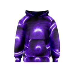 Purple Black Star Neon Light Space Galaxy Kids  Pullover Hoodie by Mariart