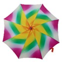 Red Yellow White Pink Green Blue Rainbow Color Mix Hook Handle Umbrellas (Large) View1