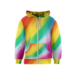 Red Yellow White Pink Green Blue Rainbow Color Mix Kids  Zipper Hoodie by Mariart