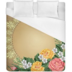 Rose Sunflower Star Floral Flower Frame Green Leaf Duvet Cover (california King Size)